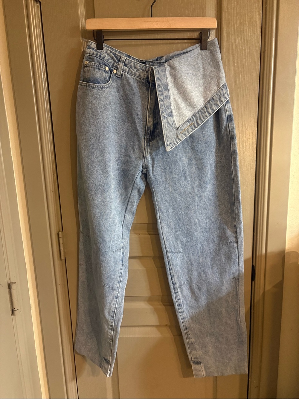 100% Maniere De Voir Light Blue Straight Leg Jeans size 12